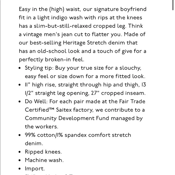 NWT Madewell High Rise Slim Crop Boyjean Dumas Ripped Wash sz 26 - Picture 10 of 10